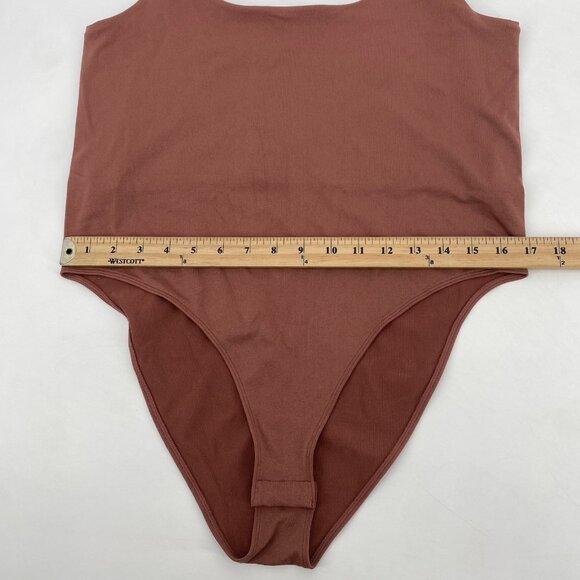 A New Day Size XXL Rust Square Neck Snap Bodysuit Base Layering Nylon - Picture 6 of 9
